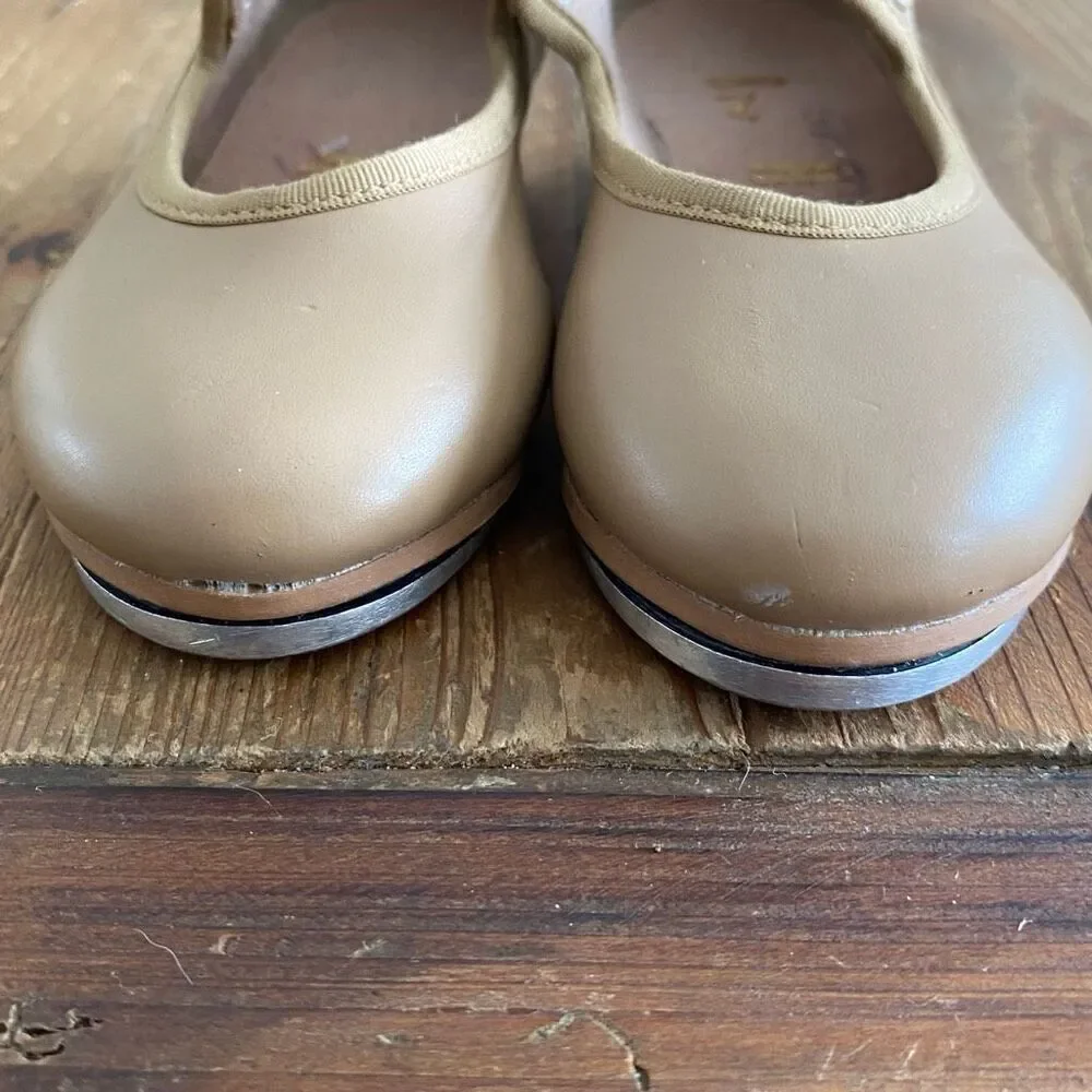 Bloch Tap Shoes Tan Elastic Snap Toddler Dance Size 6.5 M
